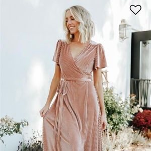 Baltic Born Ribbed, High Low, Velvet, Wrap Dress